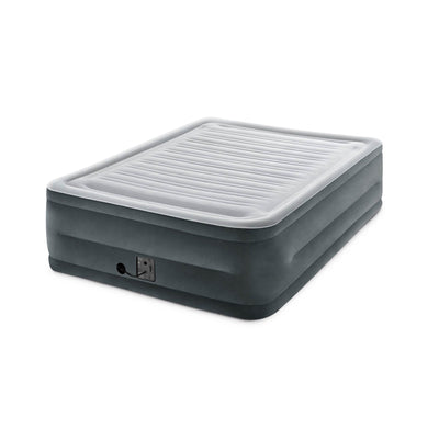 Intex Comfort Plush High Rise Airbed Mattress, Queen & Fitted Quilted Cover