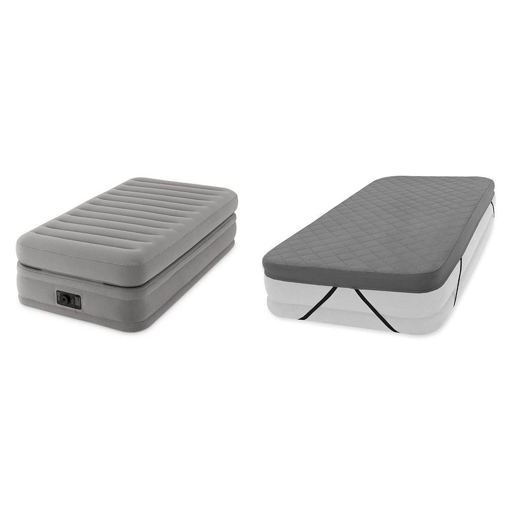 Intex Prime Comfort Elevated Airbed Mattress w/ Built-In Pump, Twin & Cover