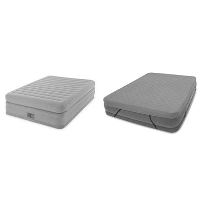 Intex Prime Comfort Elevated Airbed Mattress w/ Built-In Pump, Queen & Cover