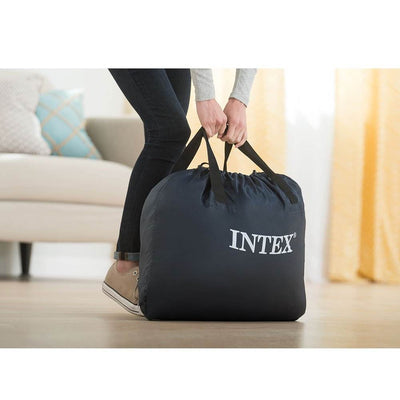 Intex Prime Comfort Elevated Airbed Mattress w/ Built-In Pump, Queen & Cover