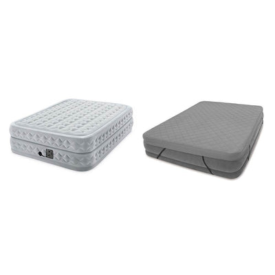 Intex Dura Beam Plus Queen Supreme Air Flow Airbed Mattress, Queen & Cover