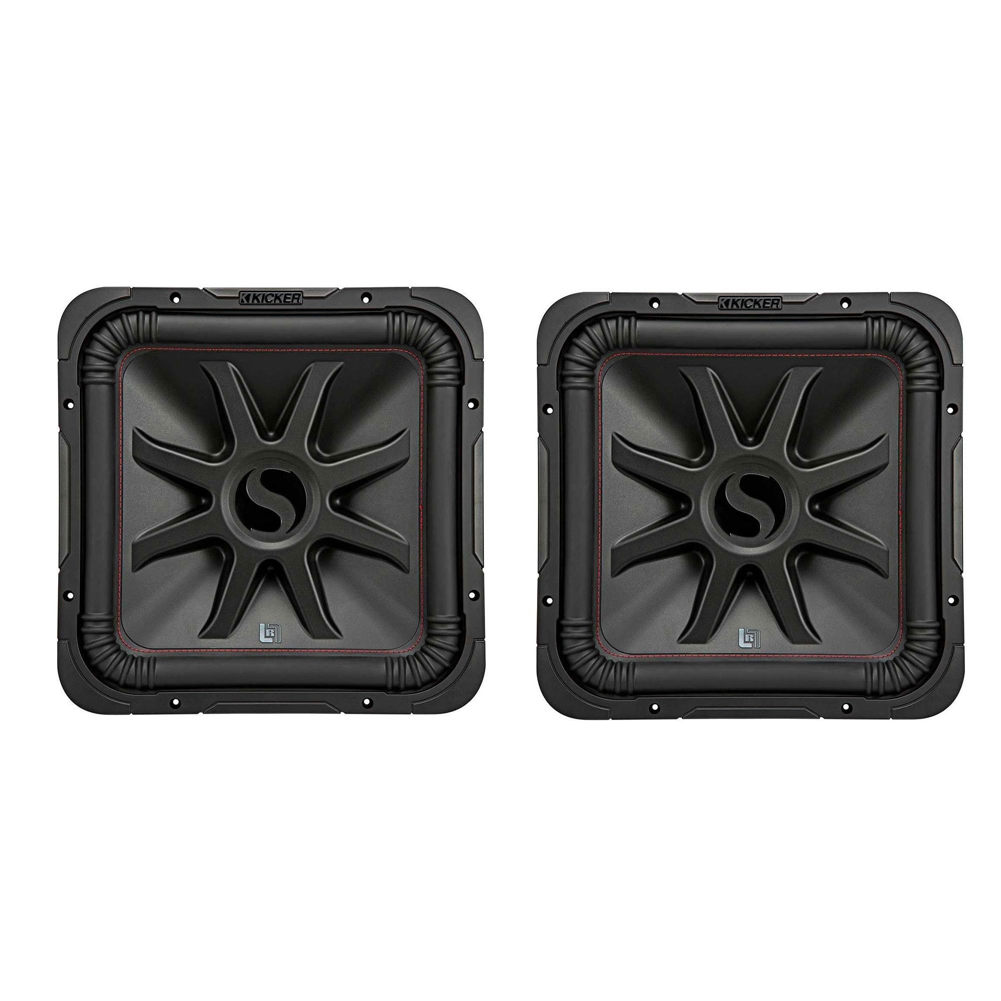 Kicker L7R 10 Inch 1000W Max Power 2 Ohm DVC Square Car Audio Subwoofer (2 Pack)