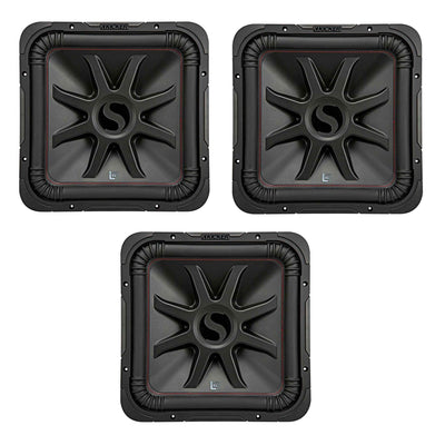 Kicker L7R 10 Inch 1000W Max Power 2 Ohm DVC Square Car Audio Subwoofer (3 Pack)