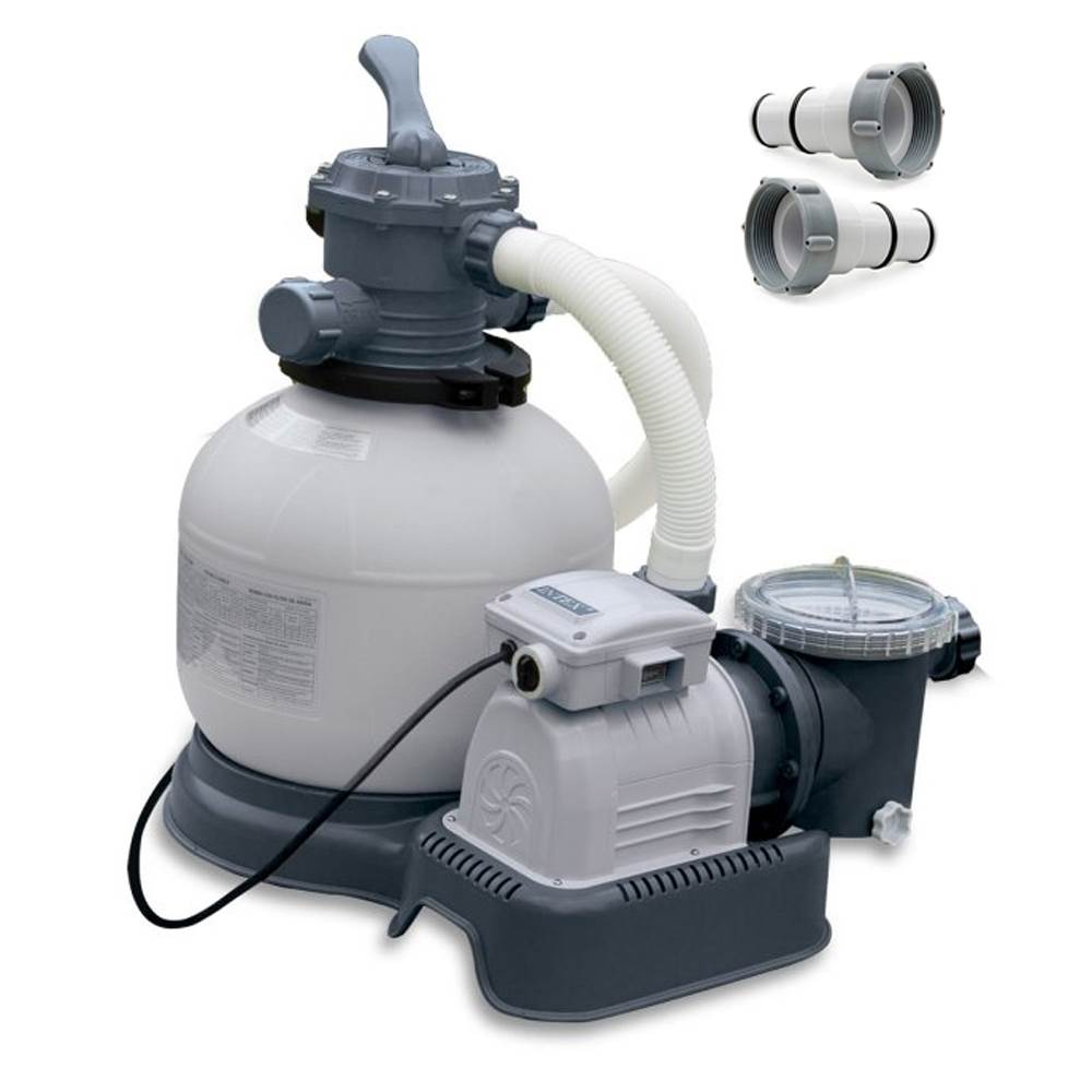 Intex Krystal Clear 2800 GPH Above Ground Pool Sand Filter Pump w/ Hose Adapters