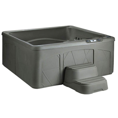 Life Smart 5 Person Outdoor Patio Hot Tub Spa w/ 28 Jets, Cover, & Steps, Taupe