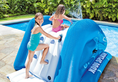 Intex Kool Splash Inflatable Swimming Pool Water Slide & Giant Basketball Hoop