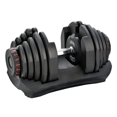 HolaHatha 10 TO 90 Pound Adjustable Dumbbell Home Gym Workout Equipment, Single