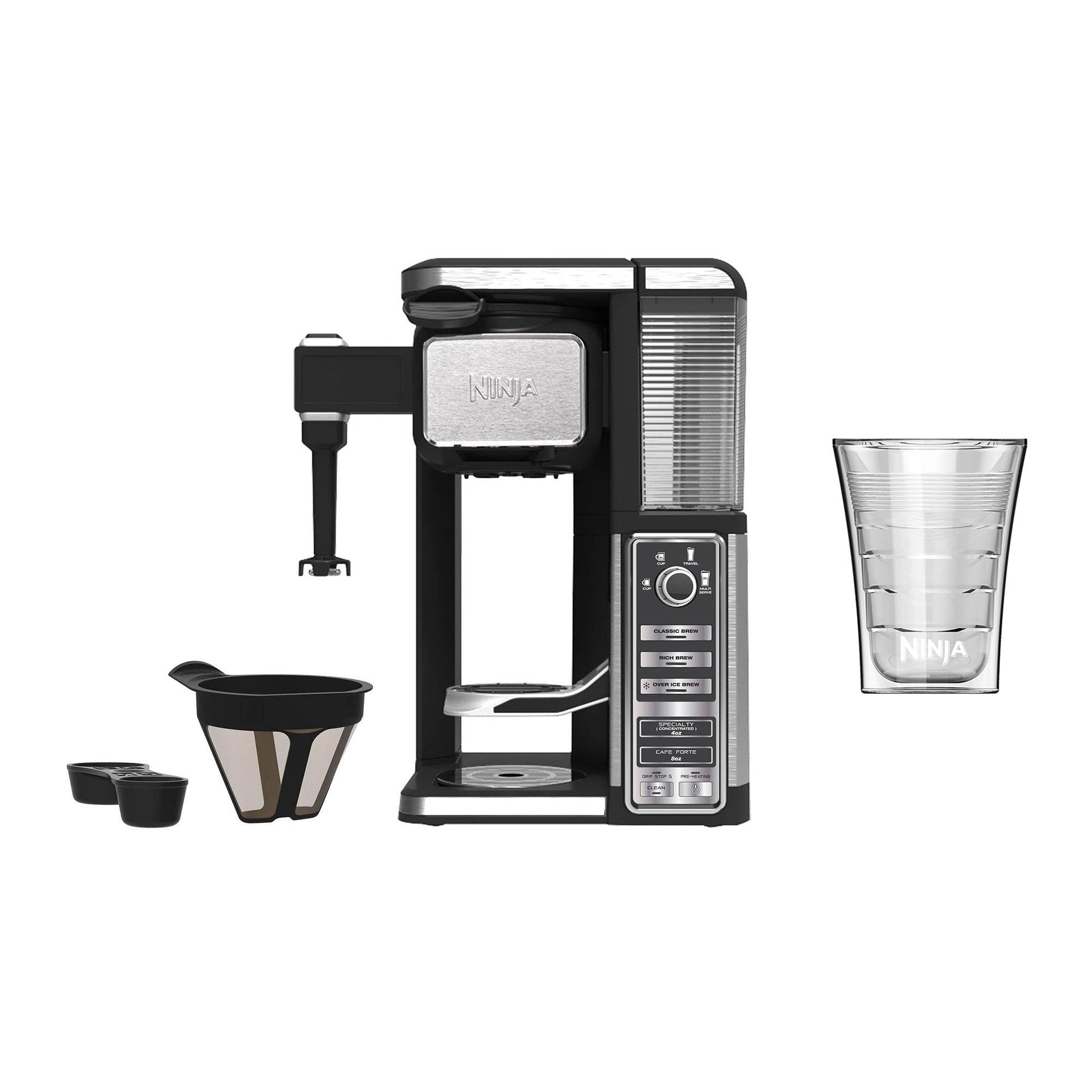 Ninja Auto IQ Single Serve Coffee Maker Machine and Frother with Thermal Cup