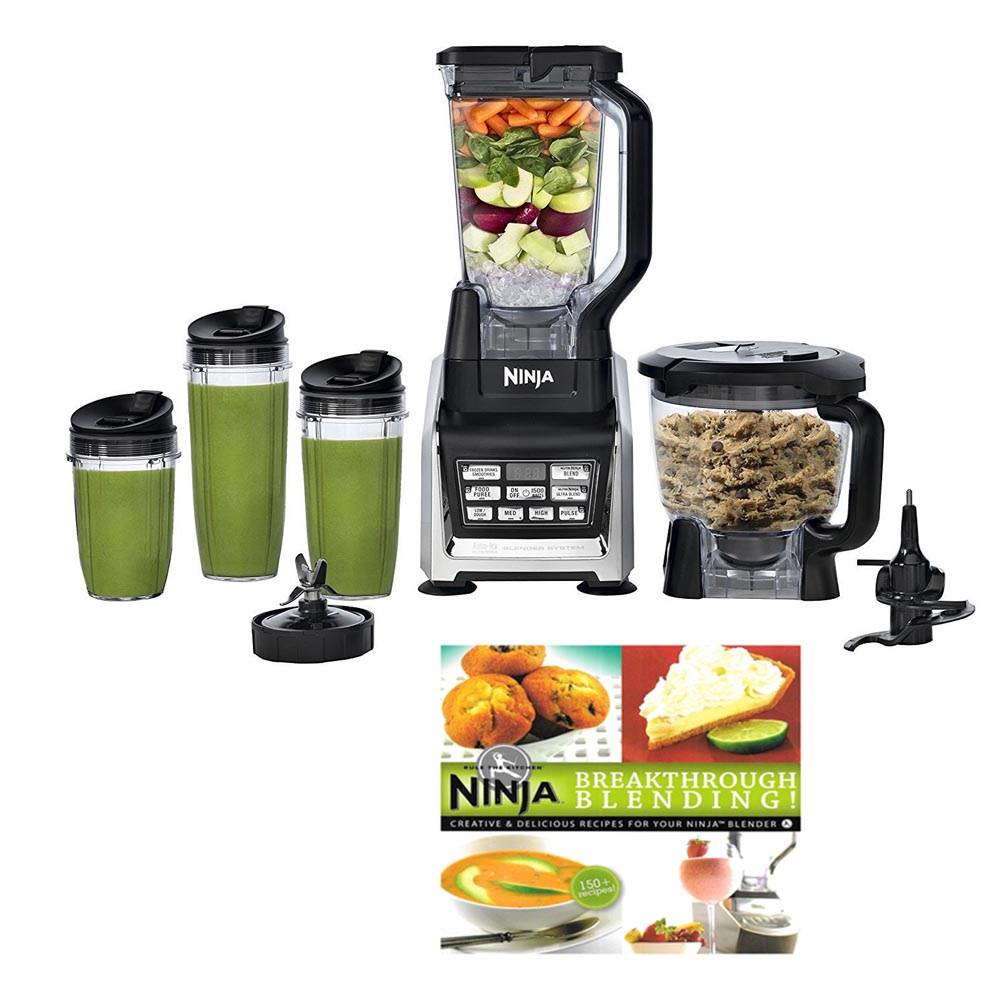 Nutri Ninja BL682Z 1500W Professional Food Processor Blender System w/ Cookbook