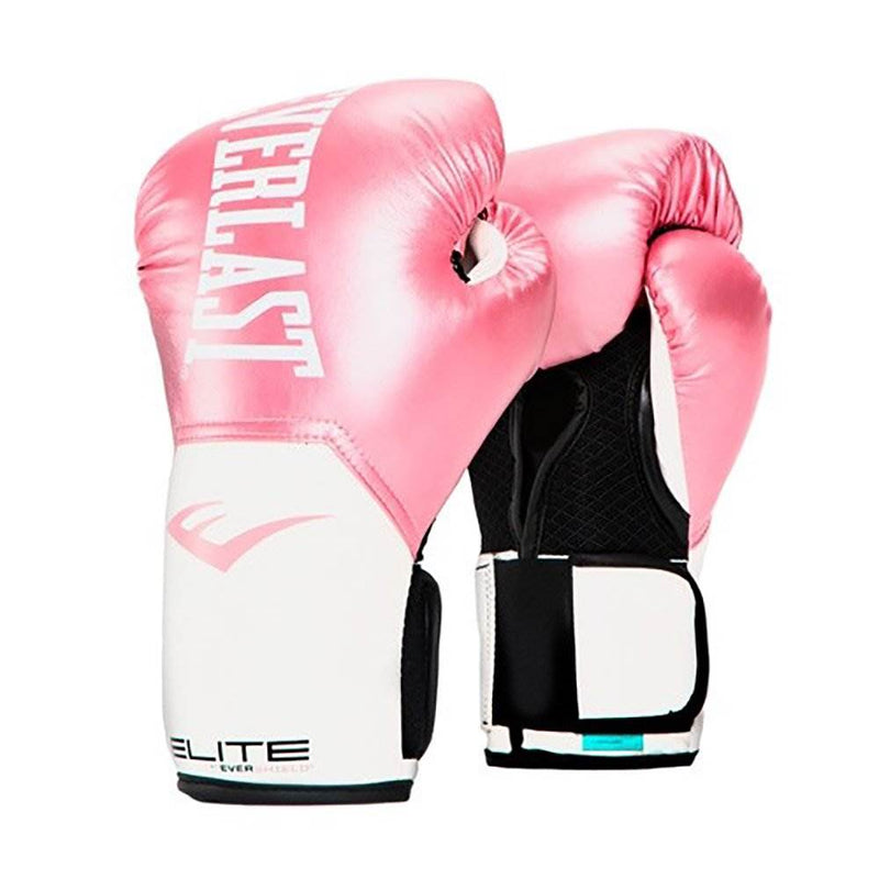 Everlast Pink Elite Boxing Gloves 12 Ounce & White 120-Inch Hand Wraps