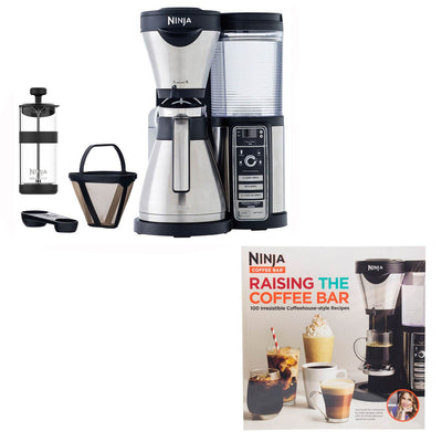 Ninja Coffee Bar Brewer with Carafe and Raising the Coffee Bar Recipe Book Guide