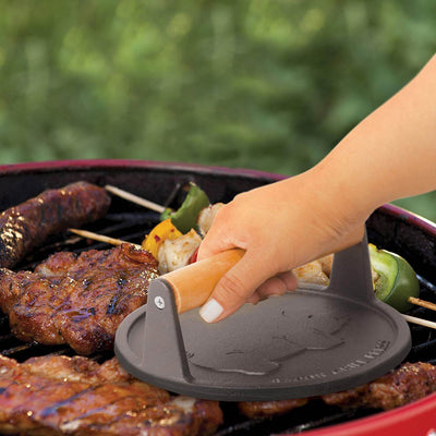 Commercial Chef 7" Pre Seasoned Cast Iron Press w/ Easy Grip Handle (Open Box) - VMInnovations