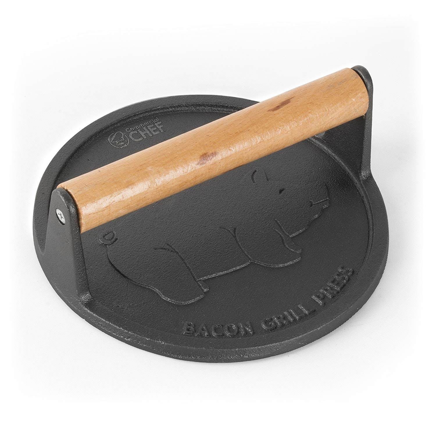 Commercial Chef 7" Pre Seasoned Cast Iron Press w/ Easy Grip Handle (Open Box) - VMInnovations