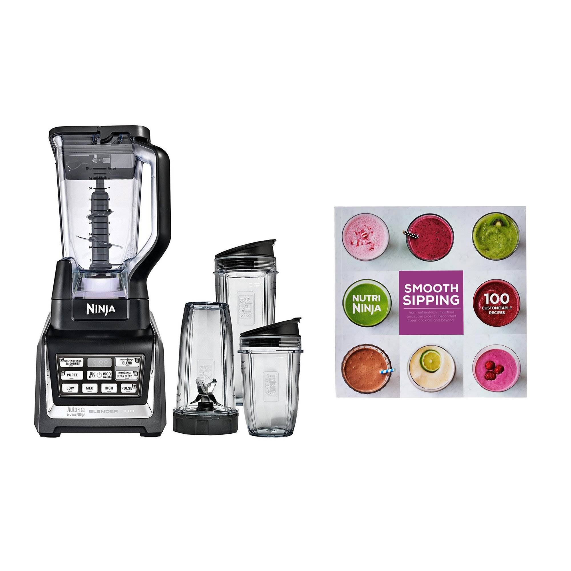 Nutri Ninja 72 Ounce Ninja Blender Duo with Auto-iQ and Cups and 100 Recipe Book