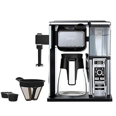 Ninja Coffee Bar Brewer Glass Carafe System & Frother & Push Button Bean Grinder