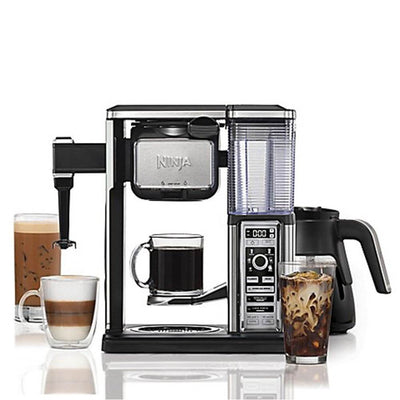 Ninja Coffee Bar Brewer Glass Carafe System & Frother & Push Button Bean Grinder