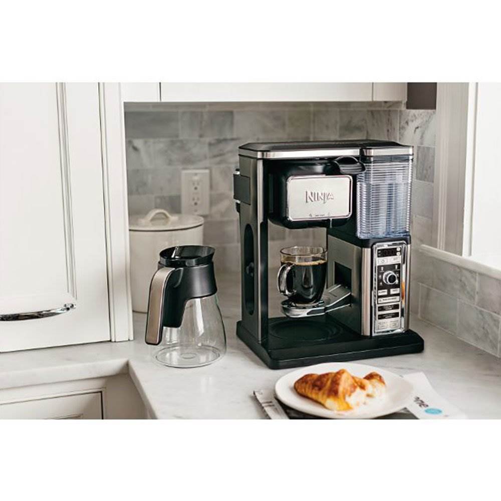 Ninja Coffee Bar Brewer Glass Carafe System & Frother & Push Button Bean Grinder