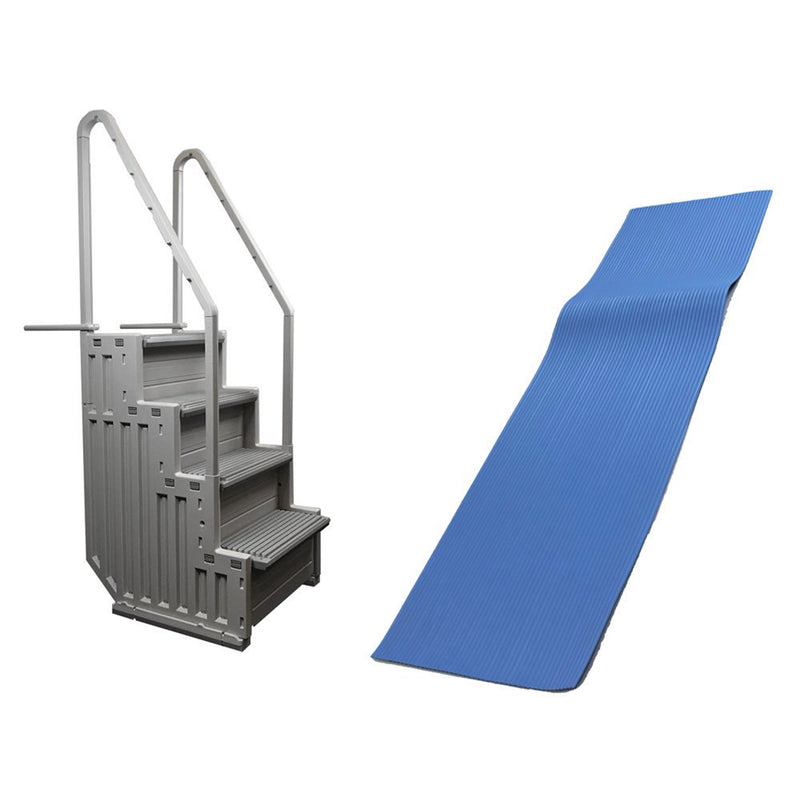 Confer Plastics Above Ground Pool Step & Hydrotools by Swimline 9x36" Ladder Mat - VMInnovations