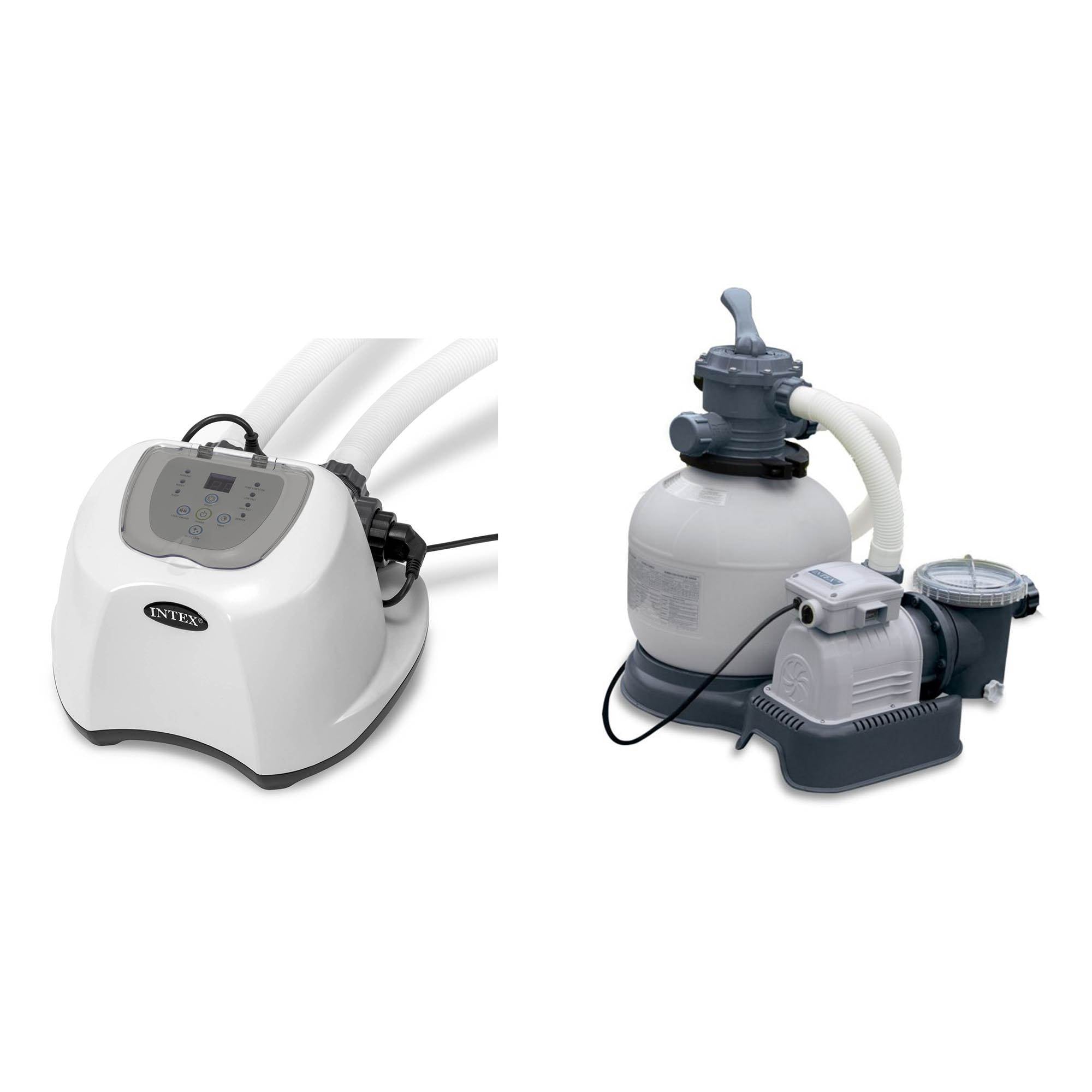Intex Krystal Clear Swimming Pool Saltwater System & 2800 GPH Sand Filter Pump - VMInnovations
