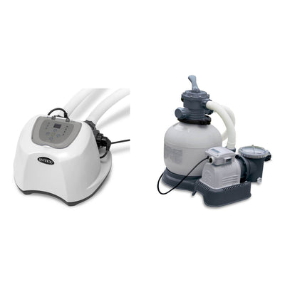 Intex Krystal Clear Swimming Pool Saltwater System & 2800 GPH Sand Filter Pump - VMInnovations