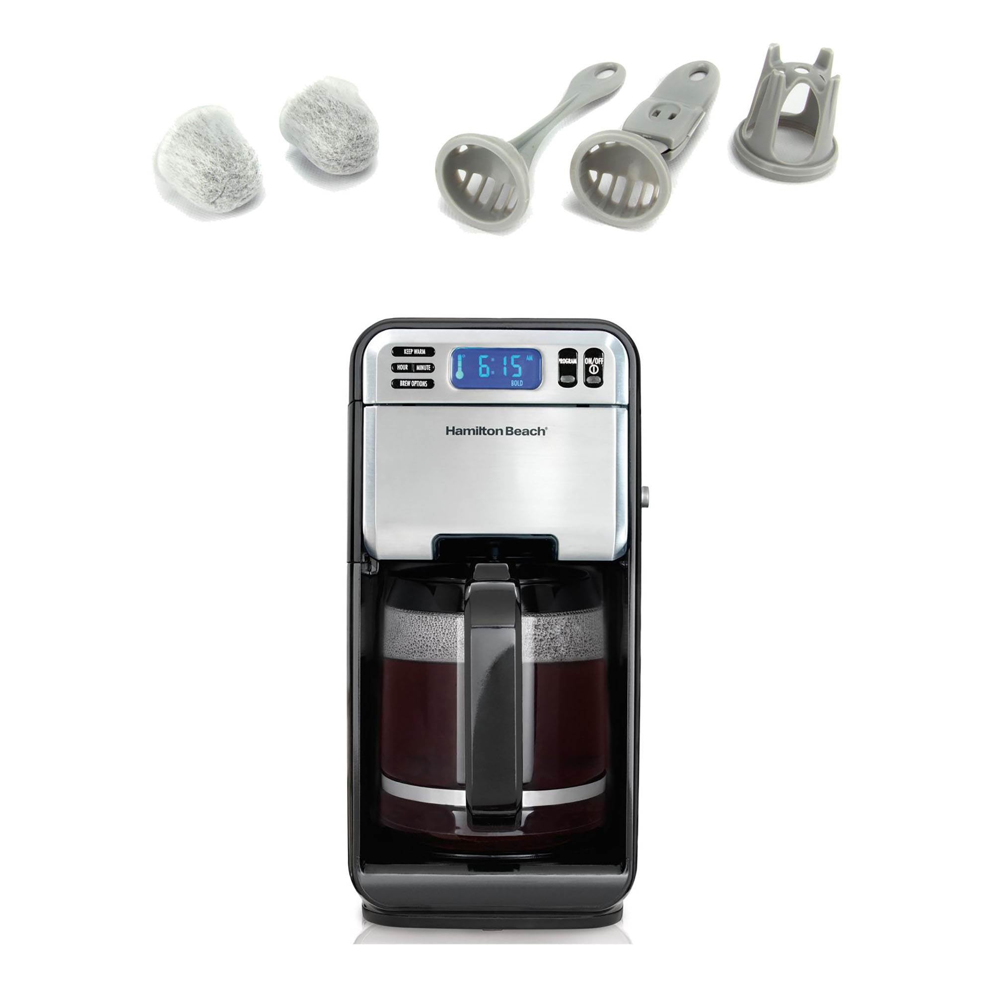 Hamilton Beach 12 Cup Programmable Coffee Maker Brewer & Water Filters Pack