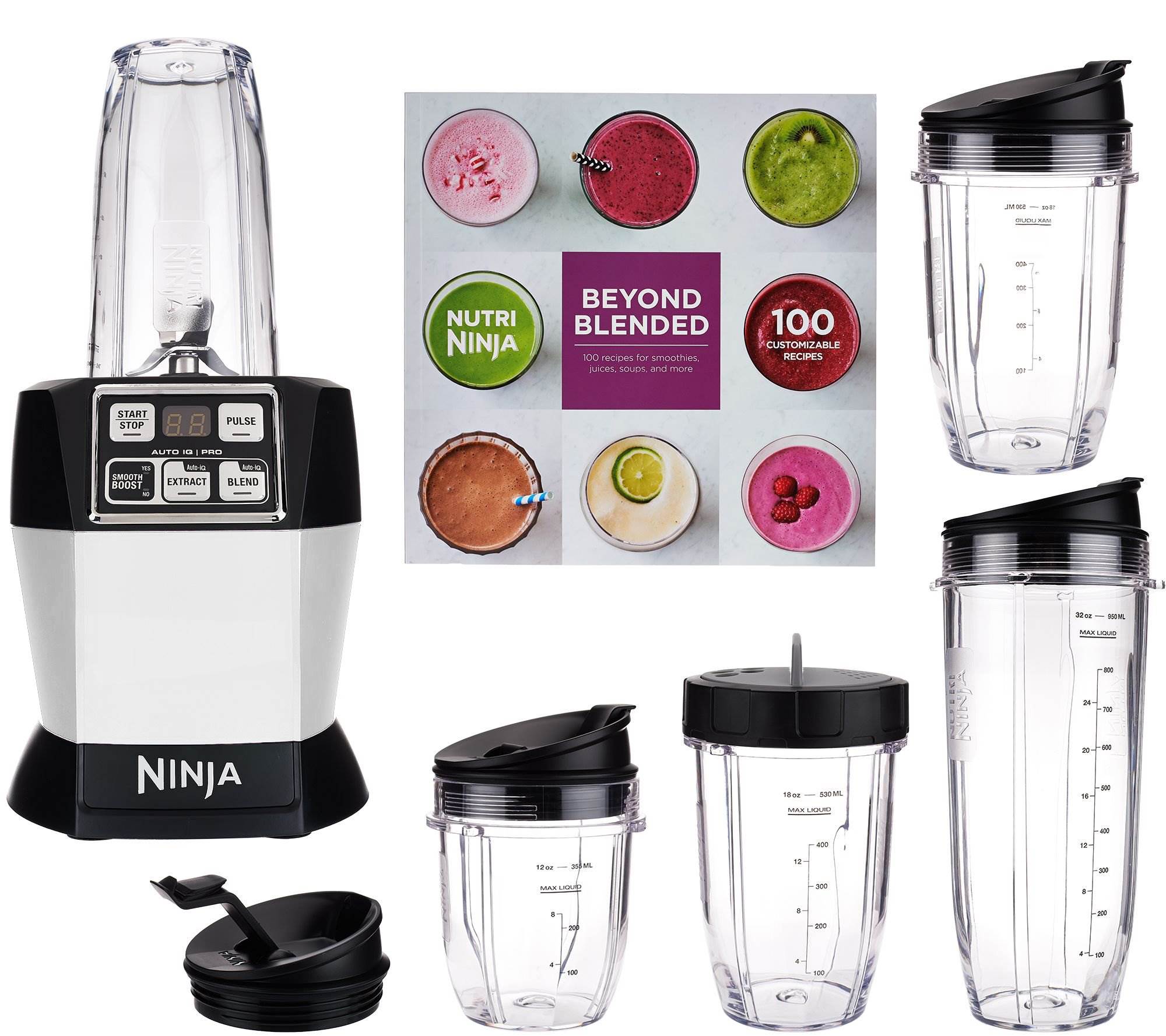 Nutri Ninja Auto iQ Pro Complete Blender Set & Nutritional Goodness Cook Book