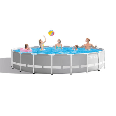 Intex 20ft x 52in Prism Frame Above Ground Swimming Pool w/ Pump & Chlorine Tabs
