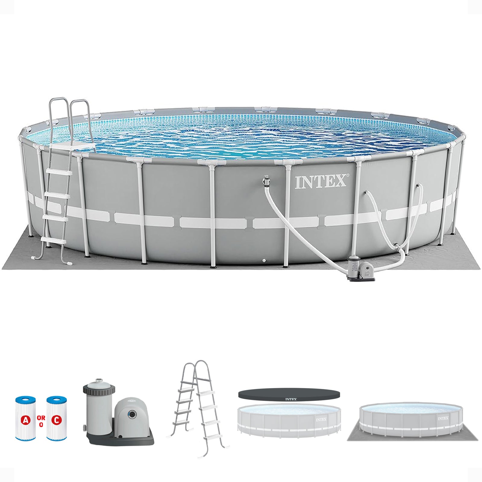 Intex 20ft x 52in Prism Frame Above Ground Pool Set with Filter Pump (Used) - VMInnovations