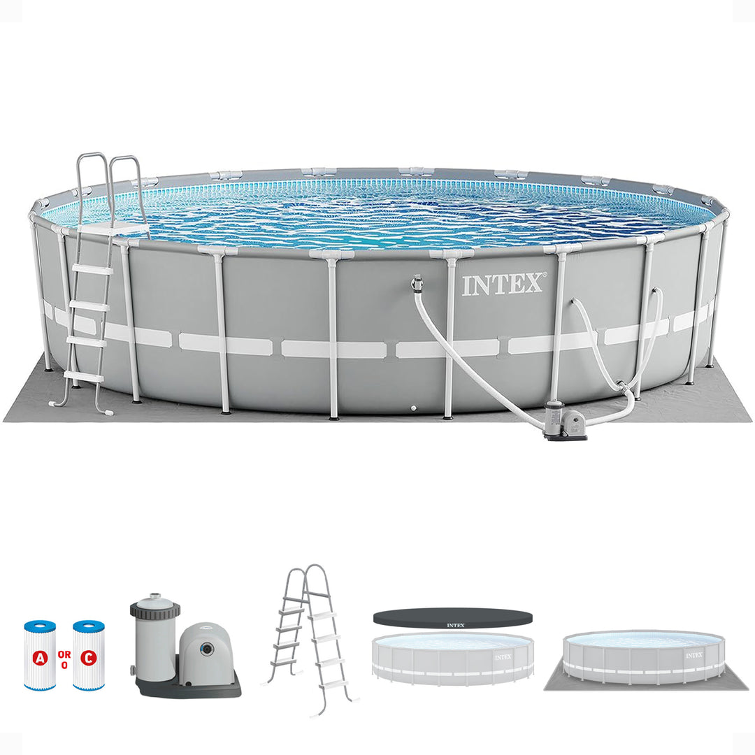 Intex 20ft x 52in Prism Frame Above Ground Pool Set with Filter Pump (Used)