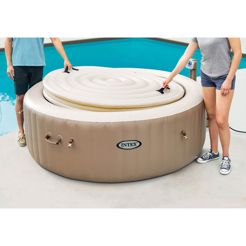 Intex SimpleSpa 4 Person Inflatable Portable Hot Tub w/ Energy Efficient Cover