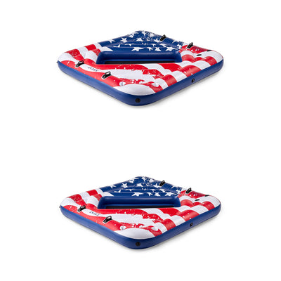 Intex 57264VM Inflatable American Flag 2 Person Float (2 Pack)
