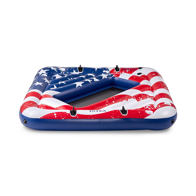 Intex Inflatable American Flag 2 Person Pool Float w/ Floating Lounger (2 Pack)