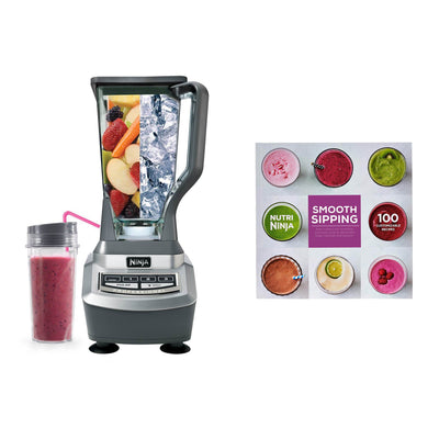 Ninja Professional 1100 Watt Blender with 2 Single Serve Cups & 100 Recipe Book - VMInnovations