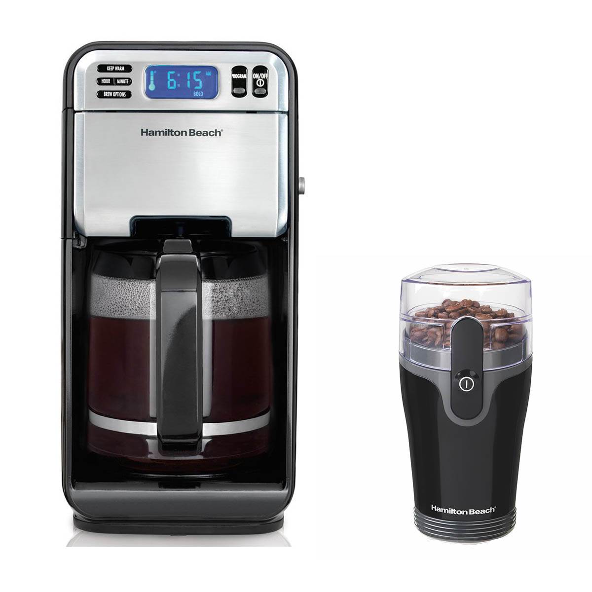 Hamilton Beach 12-Cup Coffeemaker Machine & Fresh Grind Electric Coffee Grinder