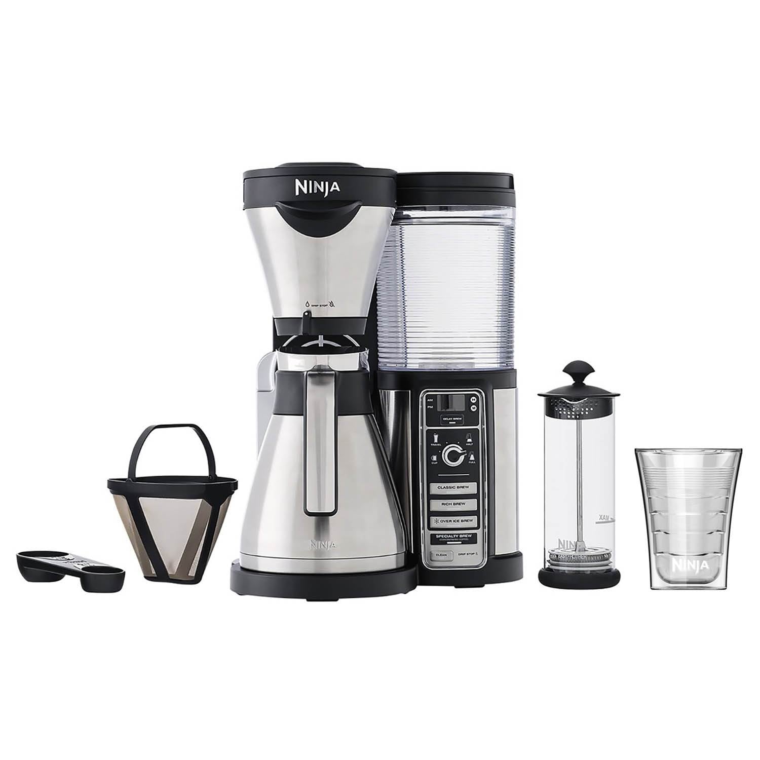 Ninja Coffee Bar with Stainless Steel Carafe & 14 Ounce Plastic Insulated Cup