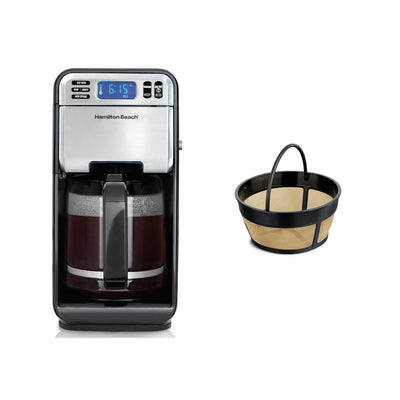 Hamilton Beach 12-Cup Coffee Maker & 8-12 Cup Cupcake Permanent Coffee Filter