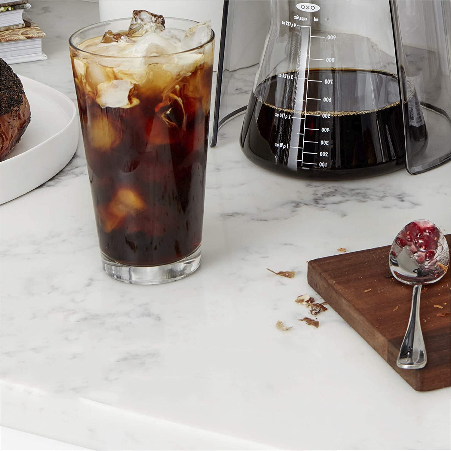 OXO 1272880 Portable 32 Ounce Hot or Cold Brew Coffee Machine with Glass Carafe