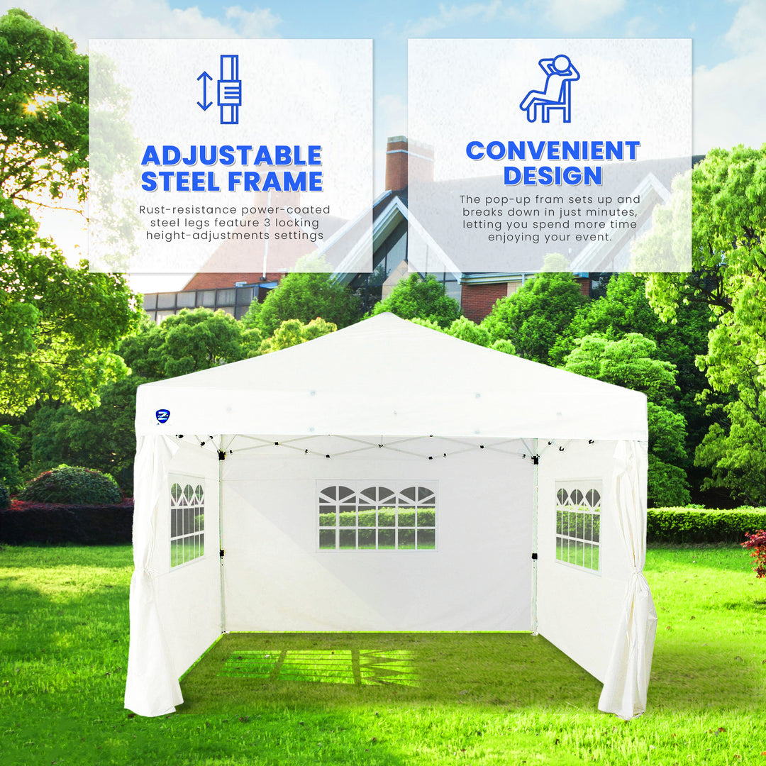 Z Shade Venture 12x10 Lawn & Event Pop Up Canopy, White (Open Box)
