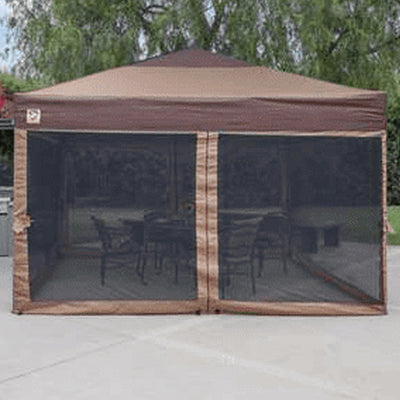Z Shade Mesh Wall Screen Room Attachment for 12 x 12 Foot Outdoor Canopy, Tan - VMInnovations