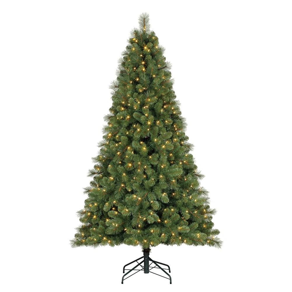 Home Heritage Cascade 7' Artificial Pine Pre Lit Christmas Tree & Storage Bag