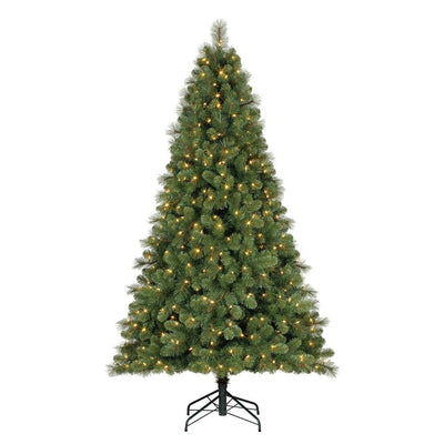 Home Heritage Cascade 7' Artificial Pine Pre Lit Christmas Tree & Storage Bag