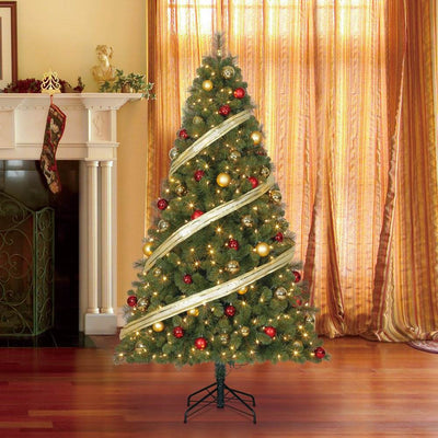 Home Heritage Cascade 7' Artificial Pine Pre Lit Christmas Tree & Storage Bag
