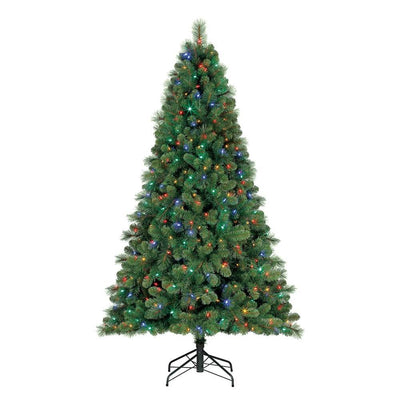 Home Heritage Cascade 7' Artificial Pine Pre Lit Christmas Tree & Storage Bag