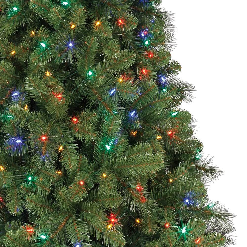Home Heritage Cascade 7' Artificial Pine Pre Lit Christmas Tree & Storage Bag