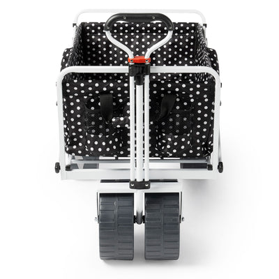 Mac Sports Heavy Duty All Terrain Folding Beach Wagon, Black Dots (Open Box)