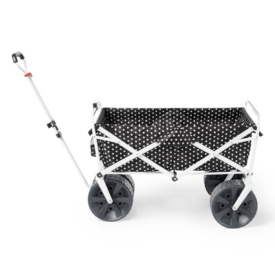 Mac Sports Heavy Duty All Terrain Folding Beach Wagon, Black Dots (Open Box)