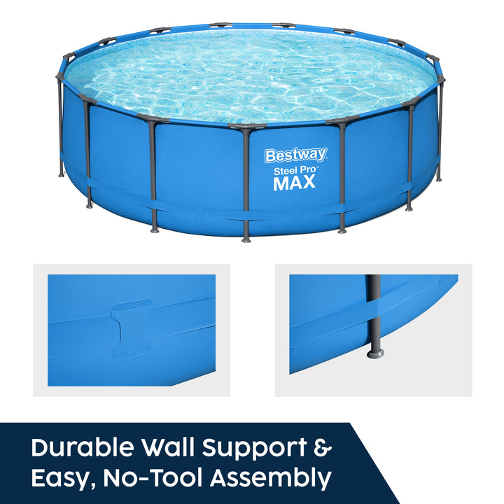 Bestway Steel 15' x 48" Round Frame Above Ground Swimming Pool (No Pump) (Used)