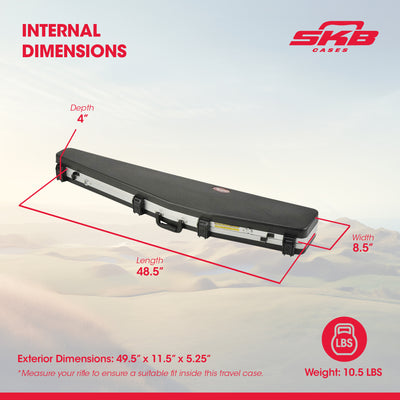 SKB Cases Hard Plastic Exterior ATA Single 48 Inch Scoped Rifle Case (Open Box) - VMInnovations