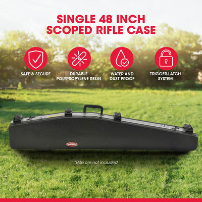 SKB Cases Hard Plastic Exterior ATA Single 48 Inch Scoped Rifle Case (Open Box) - VMInnovations
