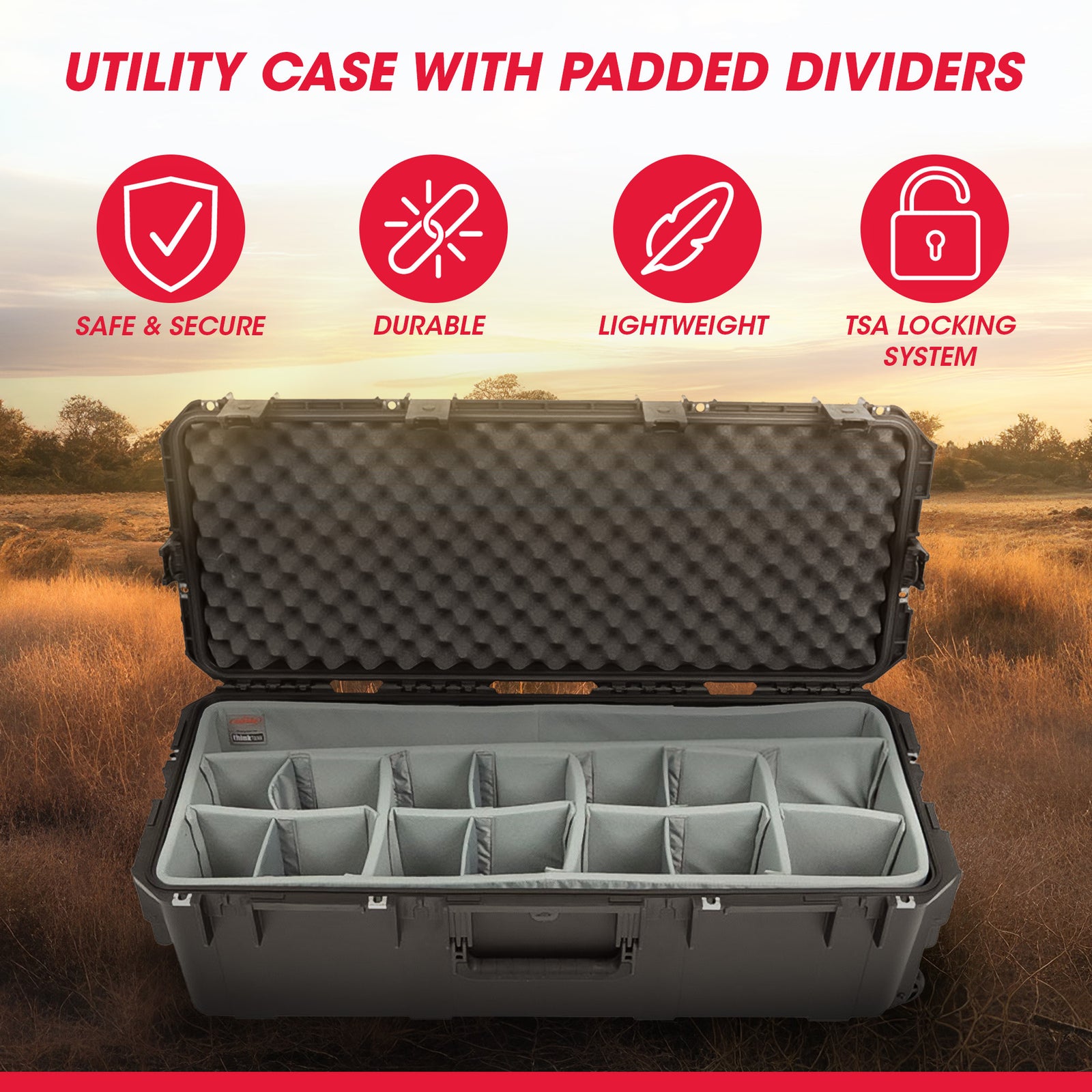 SKB Cases iSeries 3i-3613-12DT Utility and Gear Case with Padded Dividers - VMInnovations